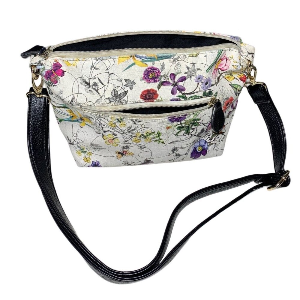 Imoshion White Floral Adjustable Shoulder Strap Purse - Picture 6 of 7
